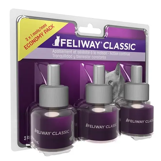 Feliway Classic Pack 3 Recambios 3x48 ml – Feromonas para Gatos
