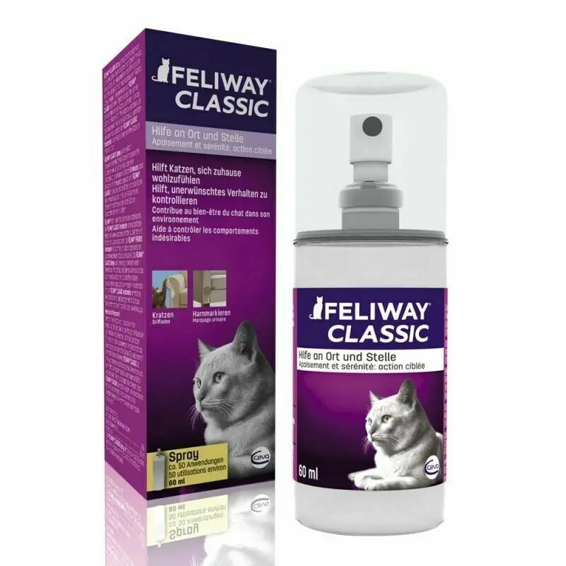 FELIWAY Classic Spray 60 ml – Feromonas Calmantes para Gatos | Antiestres en Casa