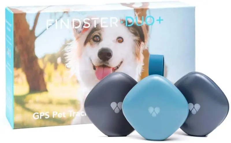 Findster Duo+ Pet Tracker Free of Monthly Fees - GPS Tracking Collar for Dogs and Cats & Pet Activity Monitor