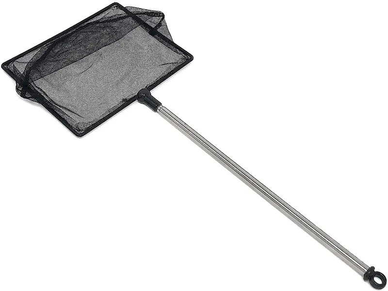 FISH PROS - Red de malla fina para pecera con mango largo - Red para peces de acuario con mango extensible de 24.0 in - Accesorios para acuario