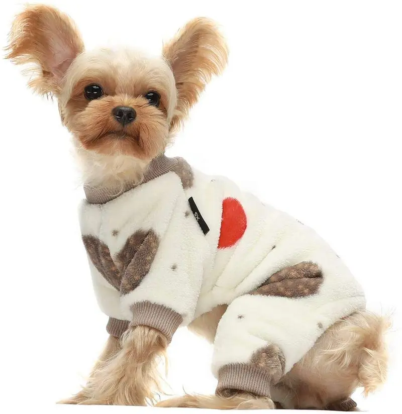 Fitwarm Hedgehog - Pijama térmico de invierno para perro, gato, mono, terciopelo grueso, color blanco