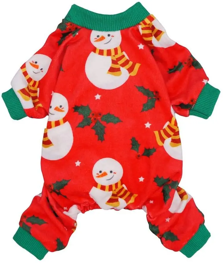 Fitwarm - Pijama de Navidad, diseño de muñeco de nieve, color rojo