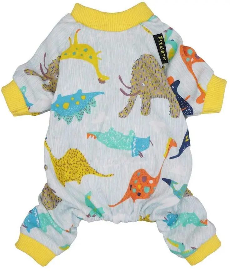 Fitwarm - Pijama para mascotas, 100% algodón, diseño de dinosaurios, para perros, gatos, monos