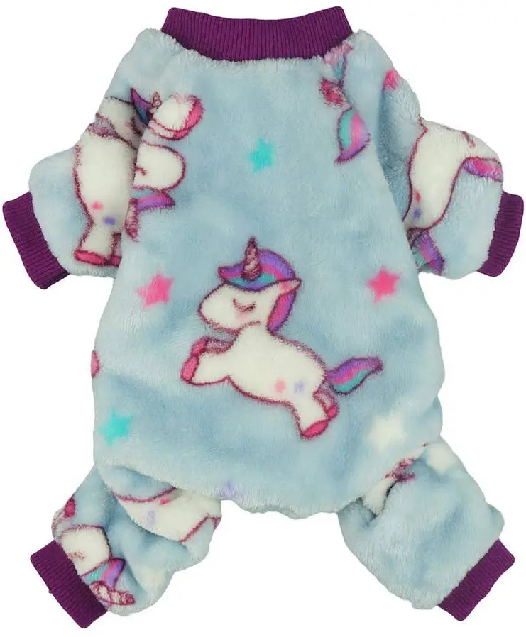 Fitwarm - Pijama para perro, diseño de unicornio, color morado