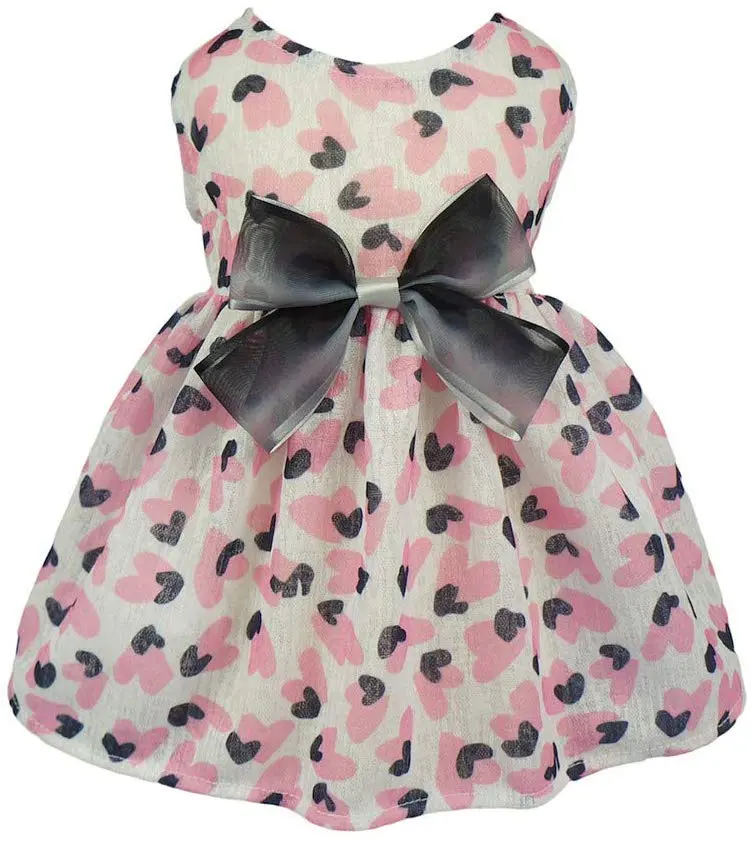 Fitwarm - Ropa de mascota para el día de San Valentín para perros y gatos, chaleco de chaleco de chaleco con corazones dulces de gasa rosa