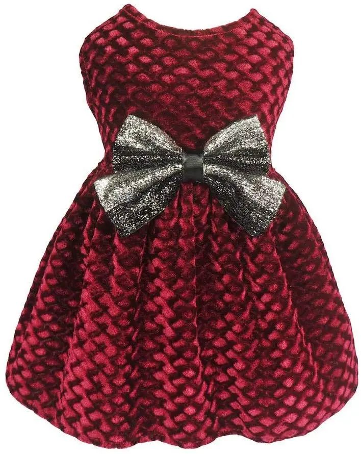 Fitwarm - Vestidos de Navidad para perro, ropa para mascotas, gato, chaleco, vestidos, ropa de terciopelo ligero, color rojo