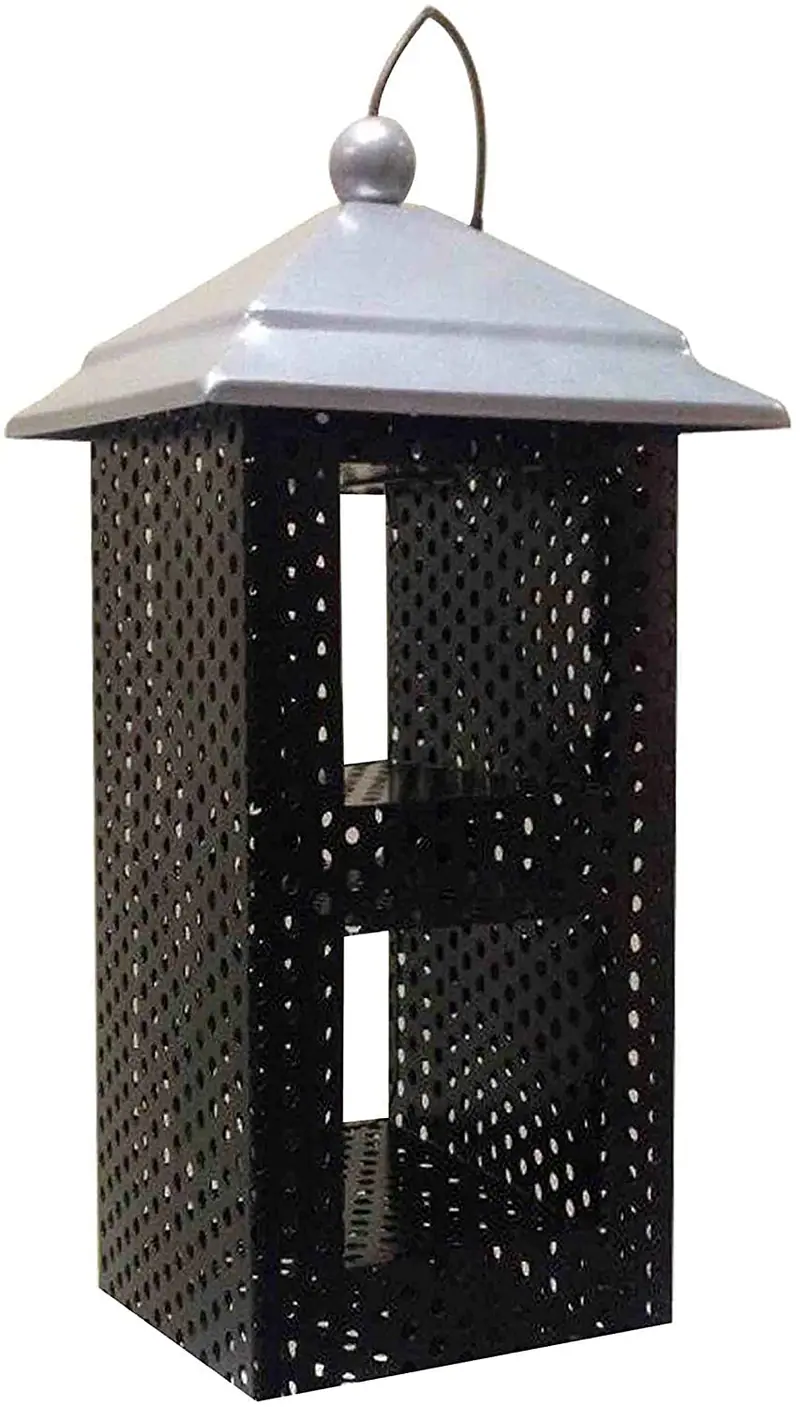 Fixture pantallas Conjunto de 3 de malla metálica Comedero de semillas de girasol para pájaros con techo 1374 – 2
