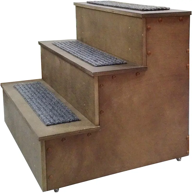 FixtureDisplays 12226-FBA-P - Escalera de madera para mascotas (3 escalones), Multicolor