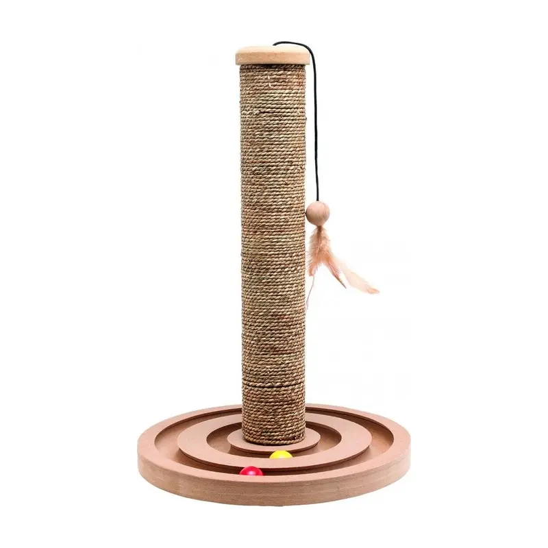 Flamingo Rascador Brigitte de Hierba Marina con Juguetes 44×30 cm