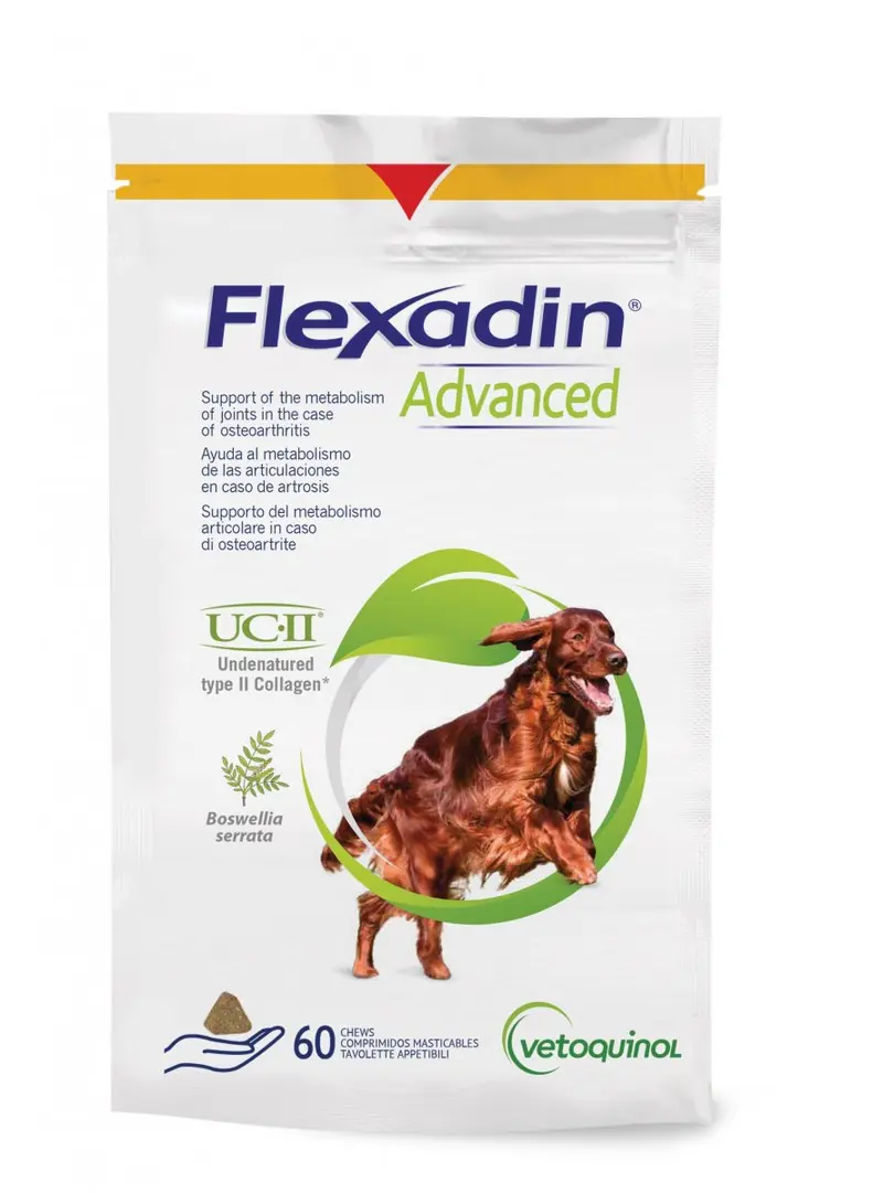 Flexadin Advanced 60 Comprimidos | Condroprotector con UC-II y Boswellia para Perros | Vetoquinol