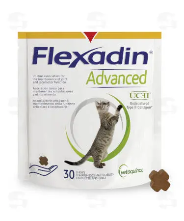 Flexadin Advanced UC-II 30 Chews para Gatos | Condroprotector con Colágeno Tipo II | Vetoquinol