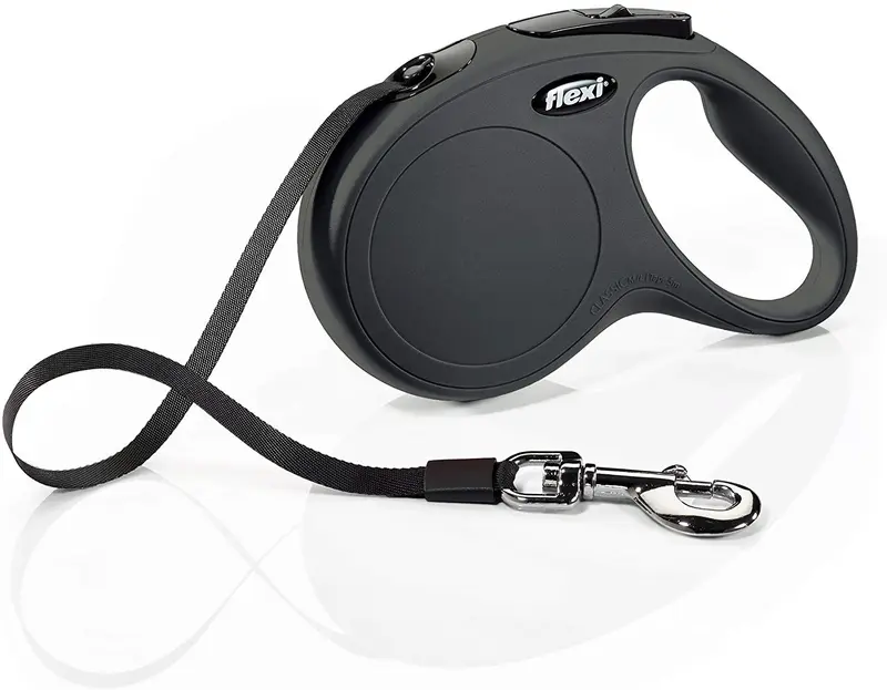 Flexi Classic Correa retráctil para perro en color negro, 16.0 in