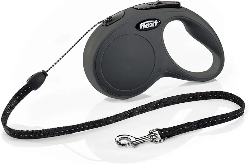 FLEXI New Classic Cord Black Retractable Dog Leash