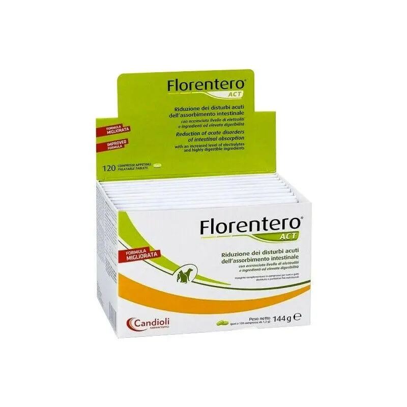 Florentero Act 120 Comprimidos – Simbiótico Intestinal para Perros y Gatos