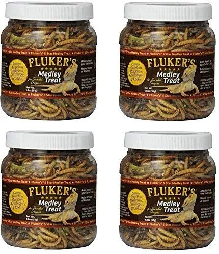 Fluker Labs Bearded Dragon Medley Treat Alimentos, 1.8-ounce (Pack de 4)