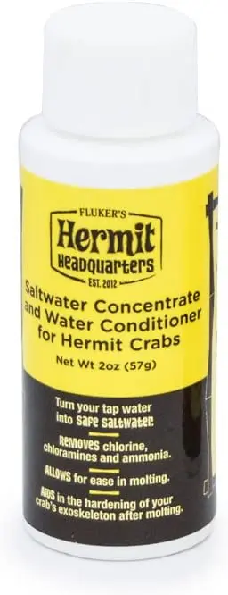 flukers Acondicionador concentrado de agua salada/agua para Hermit cangrejos, 2-Ounce