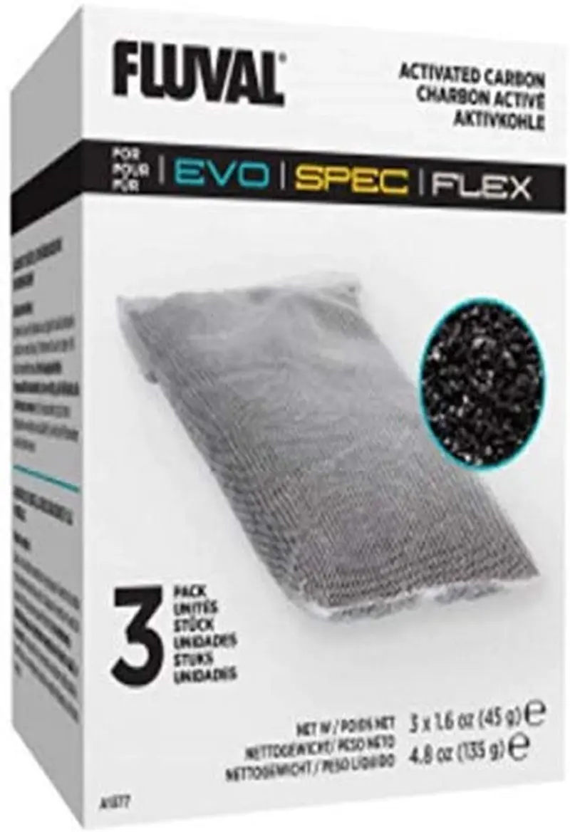Fluval Spec Filtro de Carbono medios de comunicación – 3-Pack