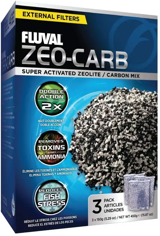 Fluval Zeo-Carb, 5.29 oz, 3 bolsas de nailon