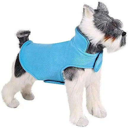 Foreyy - Chaqueta de forro polar reflectante para perro con agujero para correa – chaleco de invierno para perros de tamaño pequeño, mediano y grande