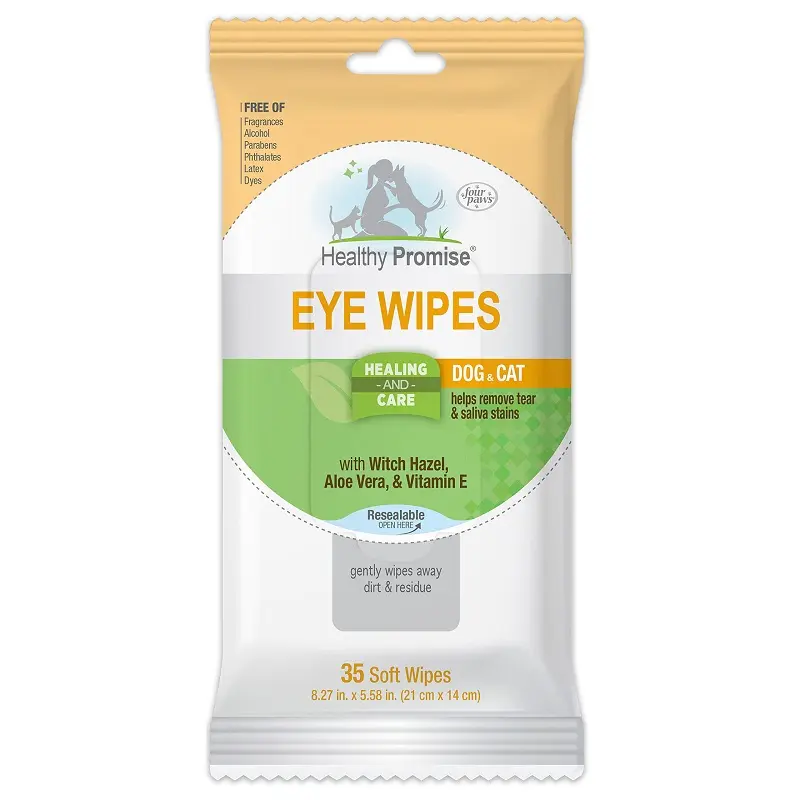 Four Paws Paños para Limpiar Ojos de Perros y Gatos 35 uds