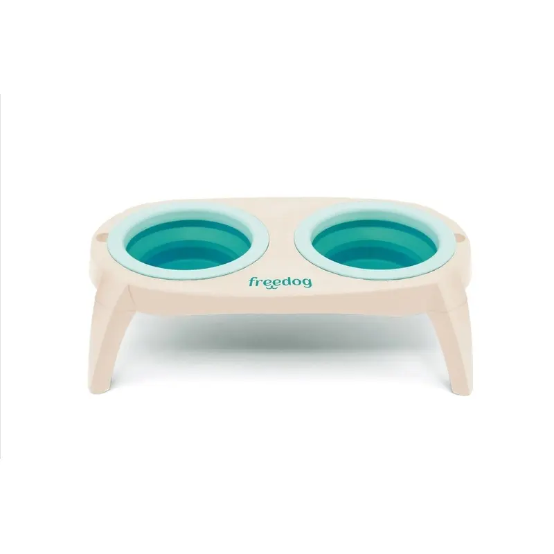 Freedog Compact Bowl Beige-Turquesa 2x500 ml