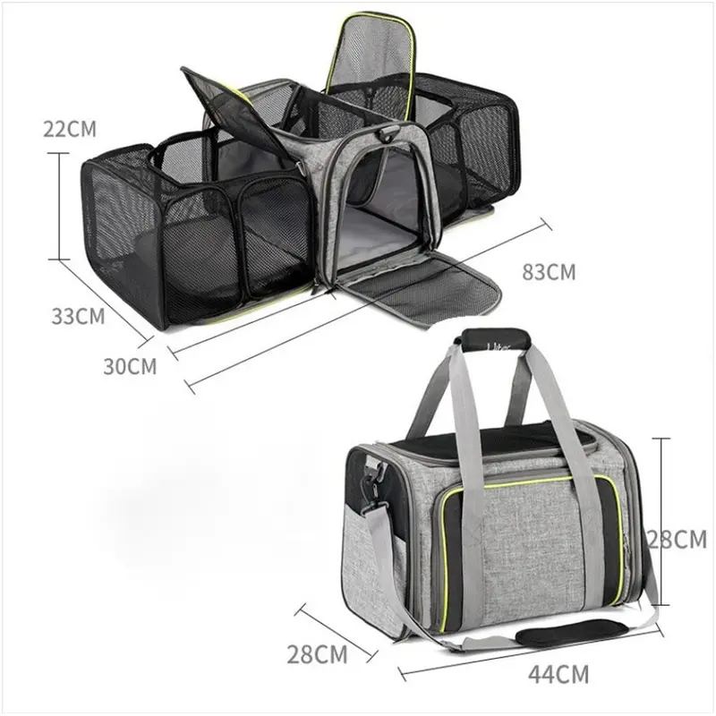 Freedog HK con dos Compartimentos Gris y verde 49x28x28 cm
