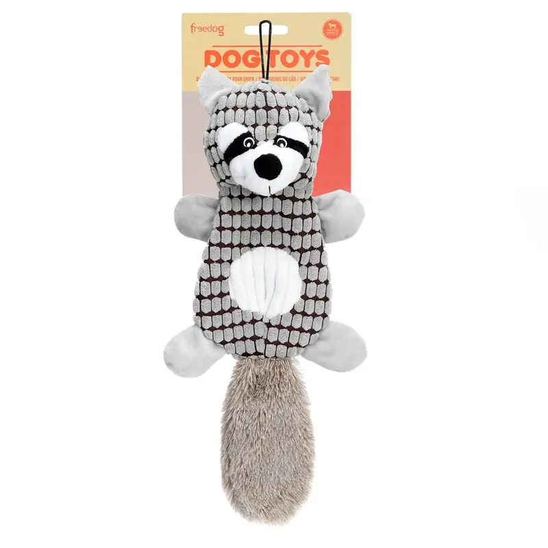 Freedog Mapache con sonido Gris Claro 45 cm