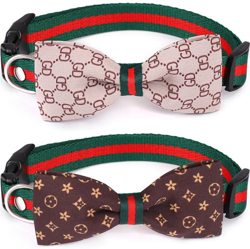 Freewindo Collar para gato con lazo para perro, 2 piezas desmontables, collar ajustable para perros y gatos pequeños y medianos