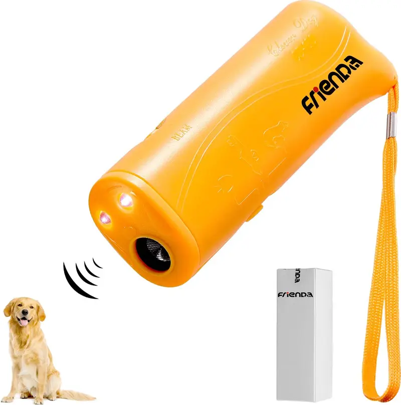 Frienda - Repelente ultrasónico LED para perros y dispositivo de entrenamiento, 3 en 1, antiladridos