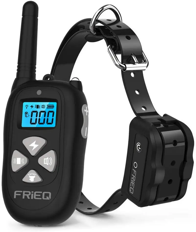 FRiEQ Collar de entrenamiento para perro, mando a distancia, resistente al agua, recargable con tono/vibración/modos de choque eléctrico para perros pequeños, medianos y grandes