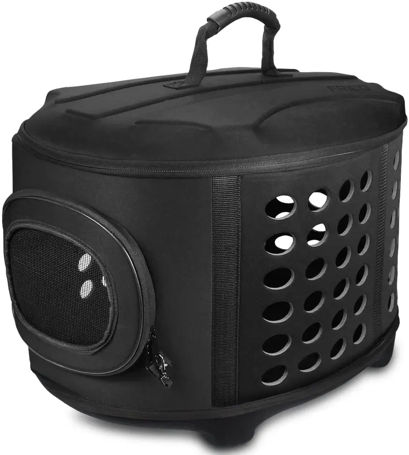 FRIEQ - Portabebés para mascotas de 23 pulgadas con cubierta dura grande – Perrera de viaje para gatos, perros pequeños y conejos
