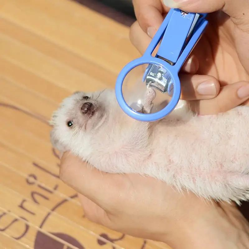 frjjthchy mascota hámster erizo Nail Clipper Trimmer Animal pequeño cortauñas con lupa