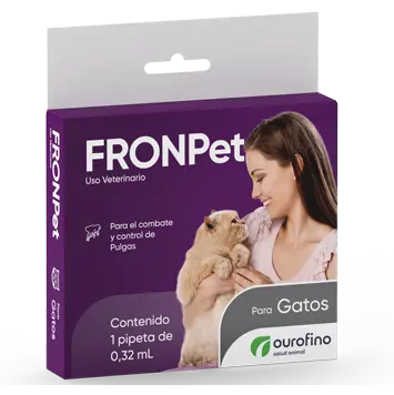 FrontPet Gatos hasta 8 kg ( 1 Pipeta 0.32 mL - Fipronil - Pulgas y Garrapatas ) DESCONTINUADO