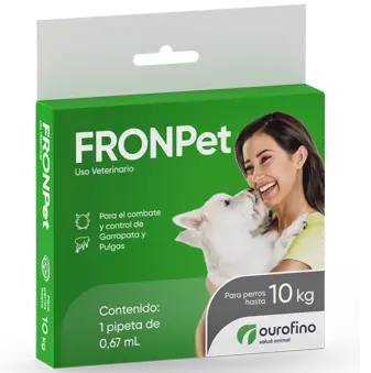 FrontPet Perros hasta 10 kg ( 1 Pipeta 0.67 mL - Fipronil - Pulgas y Garrapatas ) DESCONTINUADO