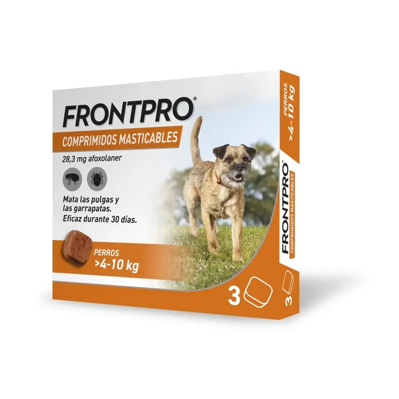 Frontpro 28 mg Comprimidos Masticables Perro 4-10 kg | 3 Comprimidos