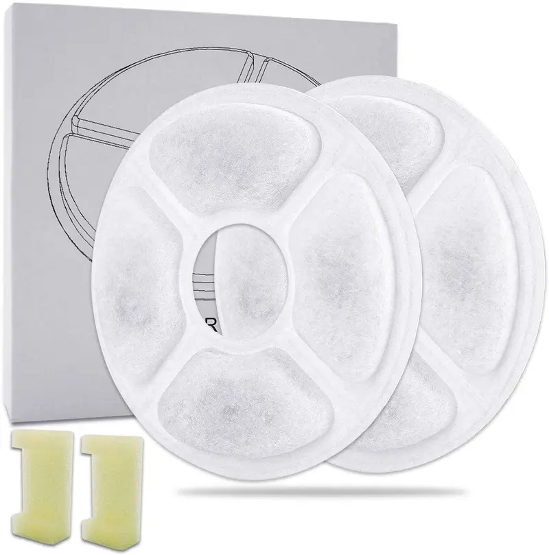Fuente de agua para gatos con filtro de 2 L bomba desmontable lavable, dispensador de agua para mascotas, fuentes de agua para gatos perros pequeños, Blanco