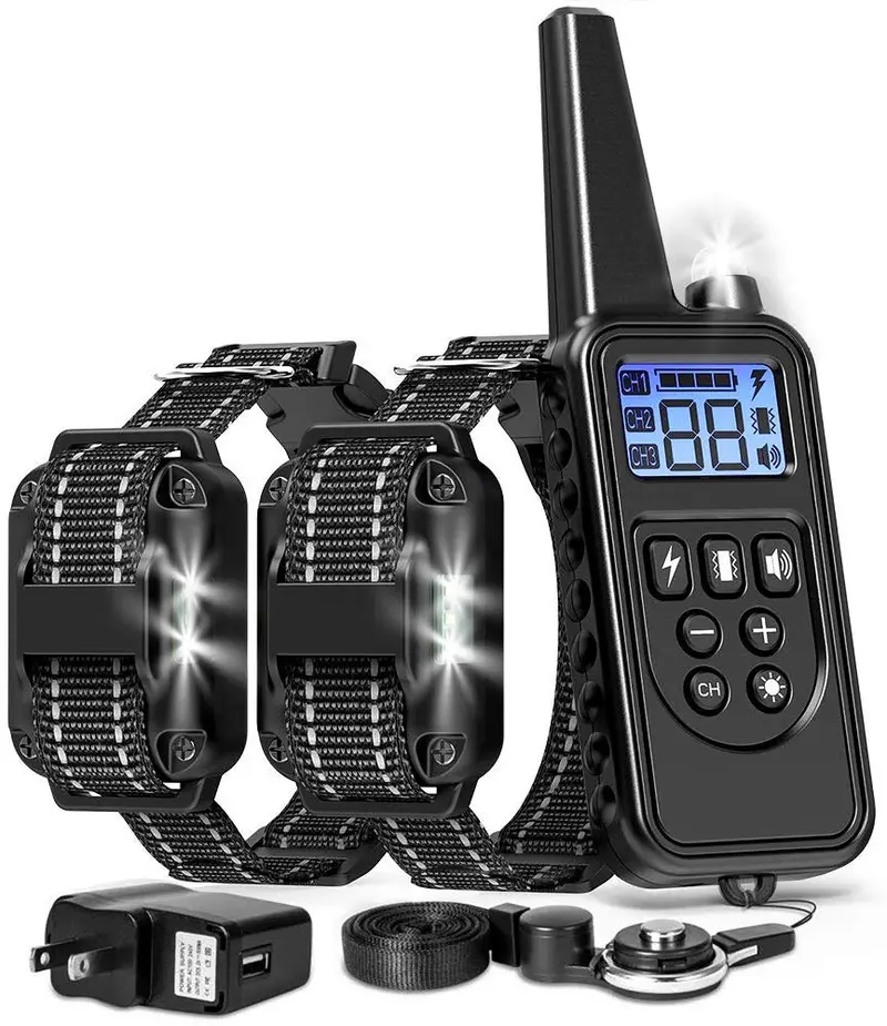 FunniPets Dog Training Collar, 2600ft Range Dog Shock Collar with Remote Waterproof Electronic Dog Collar for Medium and Large Dogs with 4 Training Modes Light Static Shock Vibration Beep