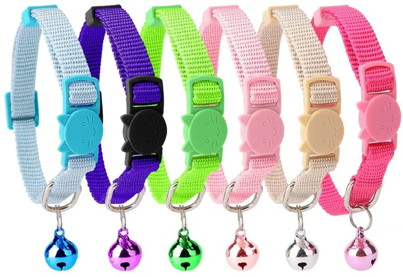 Gato Collar Set 6pcs escindidas con campana de seguridad para Kitty