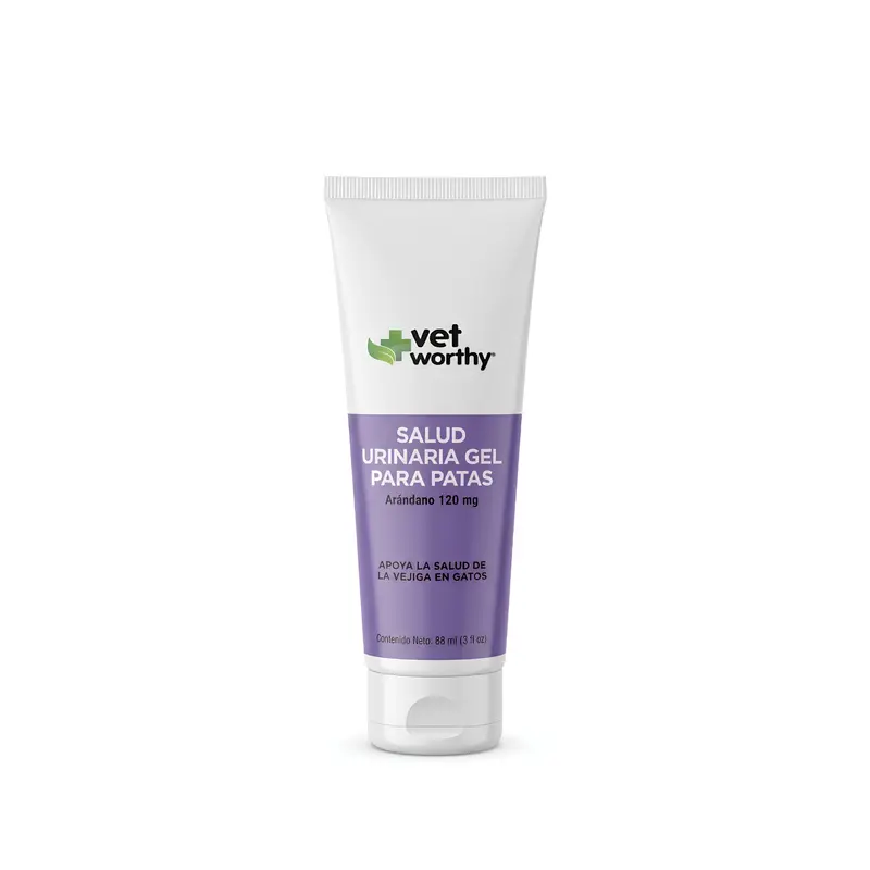 Gel para Patas de Apoyo Urinario de Vet Worthy® – Suplemento con Arándano para Gatos