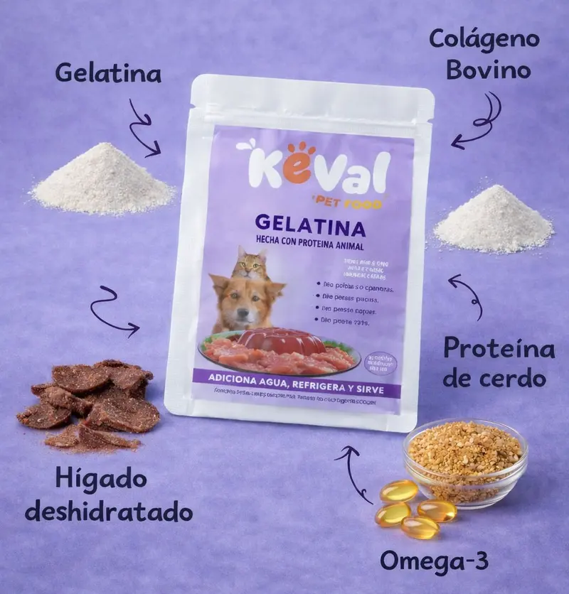 Gelatina Hi Barf para Perros y Gatos con Colágeno y Omega 3