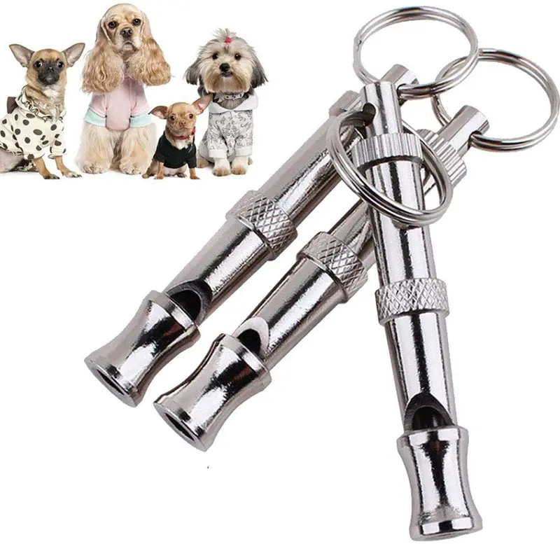 GETIEN Silbato de perro para detener ladridos con frecuencia ajustable, herramienta de entrenamiento para perros, 3 unidades con correa de cordón gratis
