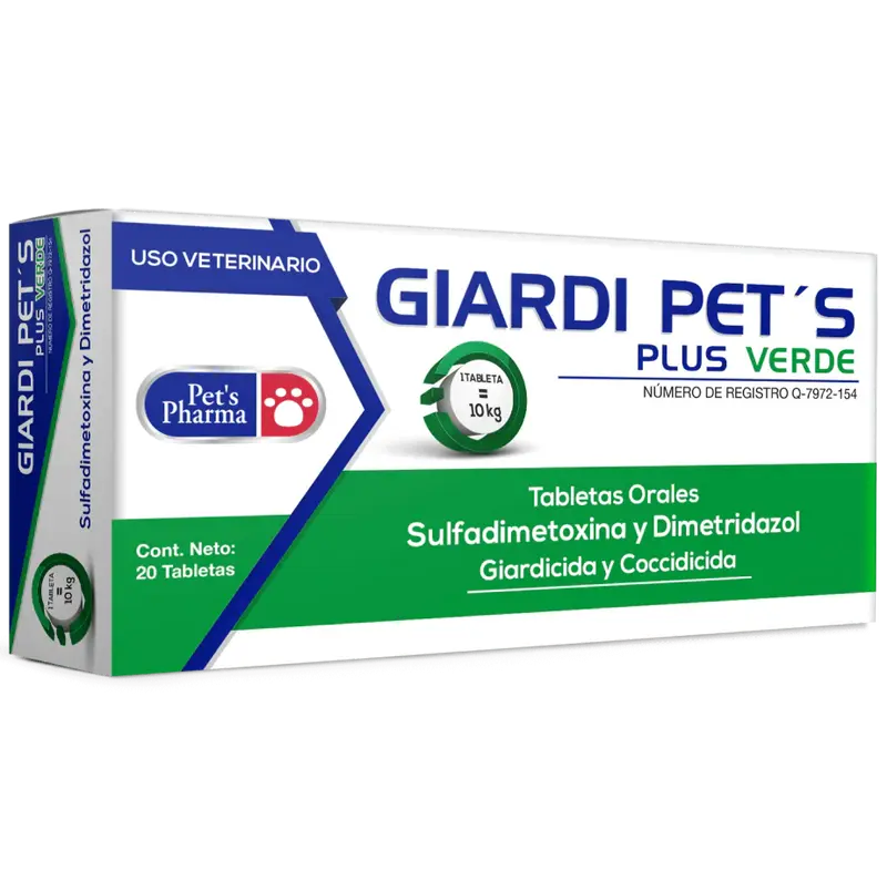 Giardi Pets Plus Verde 20 tabletas ( Giardipets )