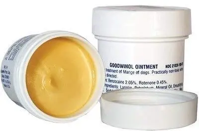 Goodwinol ungüento para el tratamiento de la mezcla demodectica y folicular de perros (1oz.)