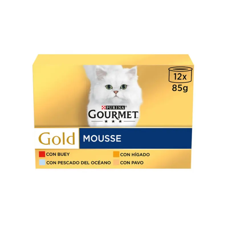GOURMET GOLD MOUSSE SURTIDO 12 UNDS X 85 GR