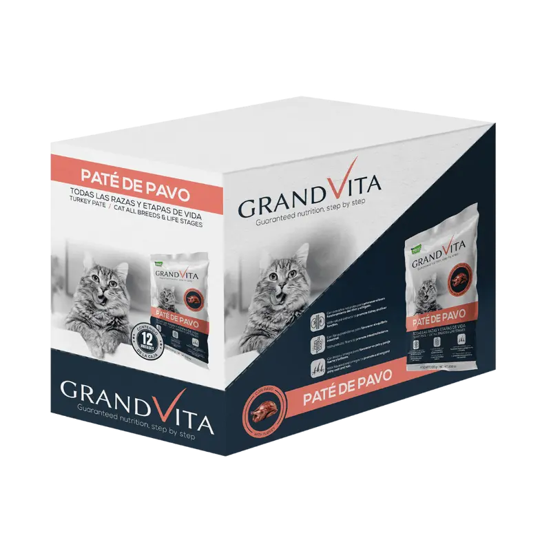 Grand Vita Gato Paté Pavo 100G X 12 Und