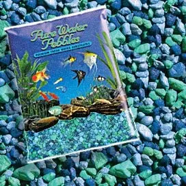 Gravel - Acuario de agua pura con piedras de la naturaleza, color azul