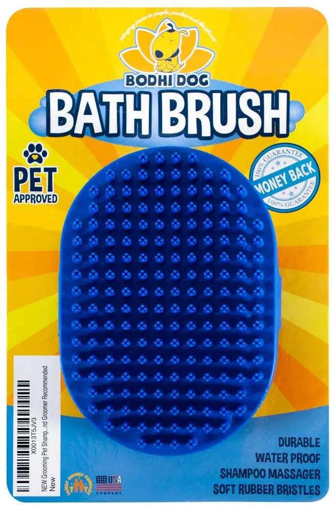 Grooming Cepillo con champú para mascotas | Peine con cerdas de goma para masaje para perros y gatos, lavado | Calidad profesional