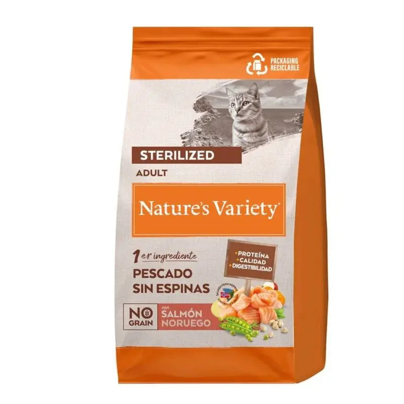 GS NATURE´S V. NO GRAIN ADULTO STERILIZ. SALMON 1,25 KG