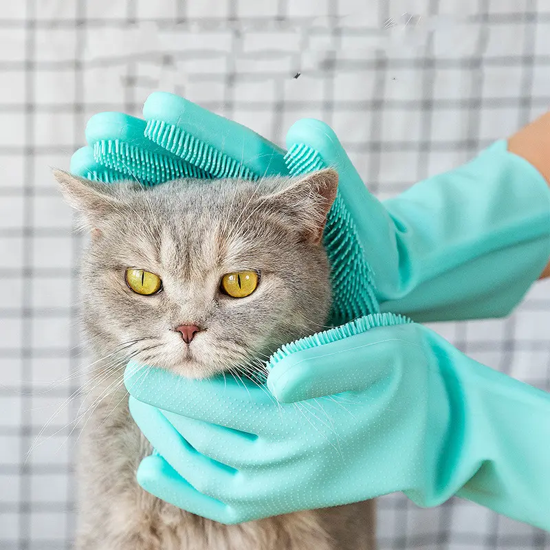 Guante de Silicona para Grooming de Perros y Gatos – Cepillo de Baño y Masaje