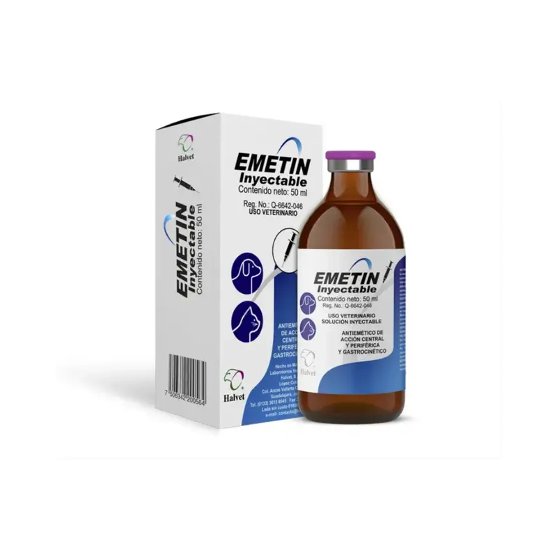 Halvet Emetin Inyectable 50 Ml/ 5Mg/